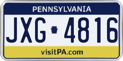 PA license plate JXG4816