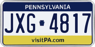 PA license plate JXG4817