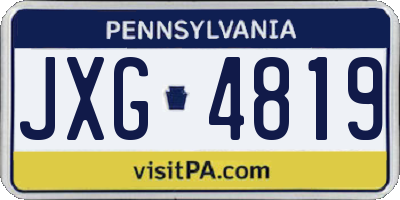 PA license plate JXG4819