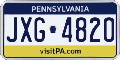 PA license plate JXG4820