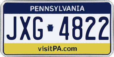 PA license plate JXG4822