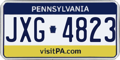 PA license plate JXG4823