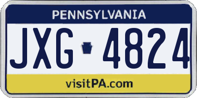 PA license plate JXG4824
