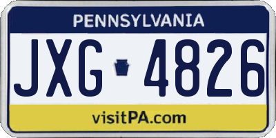 PA license plate JXG4826