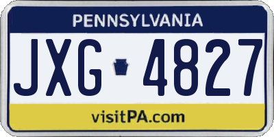 PA license plate JXG4827