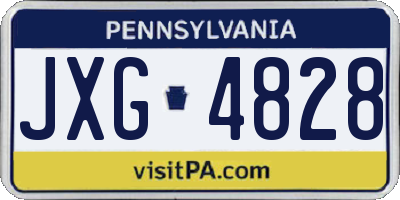 PA license plate JXG4828