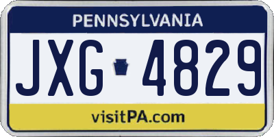 PA license plate JXG4829