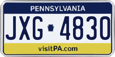 PA license plate JXG4830