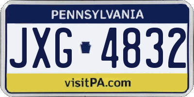 PA license plate JXG4832