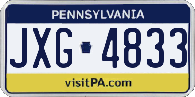 PA license plate JXG4833