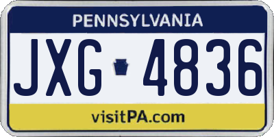 PA license plate JXG4836