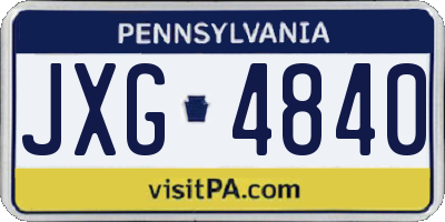 PA license plate JXG4840