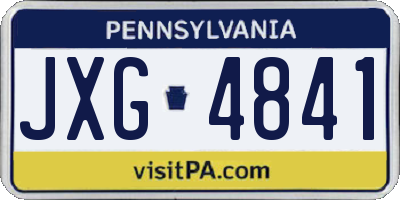 PA license plate JXG4841