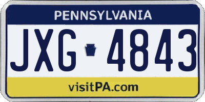 PA license plate JXG4843