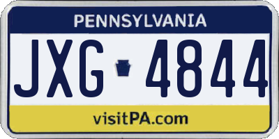 PA license plate JXG4844