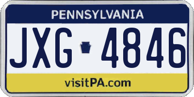 PA license plate JXG4846