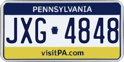 PA license plate JXG4848