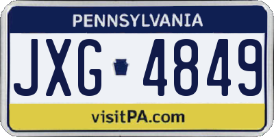 PA license plate JXG4849