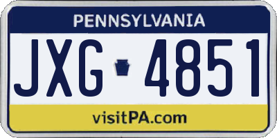 PA license plate JXG4851