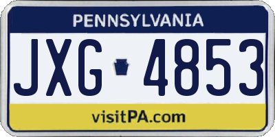 PA license plate JXG4853