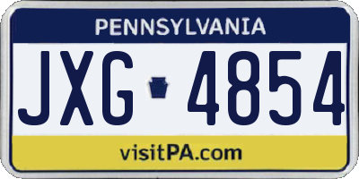 PA license plate JXG4854