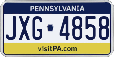 PA license plate JXG4858