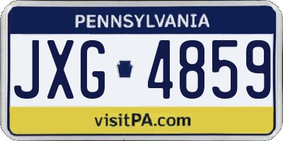 PA license plate JXG4859