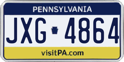PA license plate JXG4864