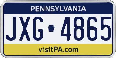 PA license plate JXG4865