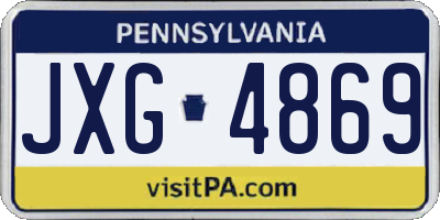 PA license plate JXG4869