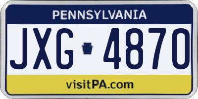 PA license plate JXG4870