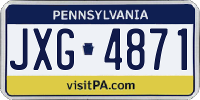 PA license plate JXG4871