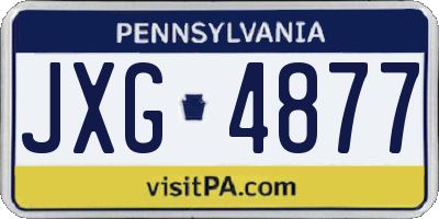 PA license plate JXG4877
