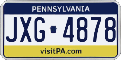 PA license plate JXG4878