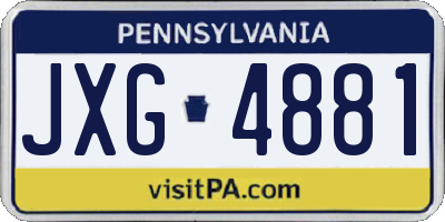 PA license plate JXG4881