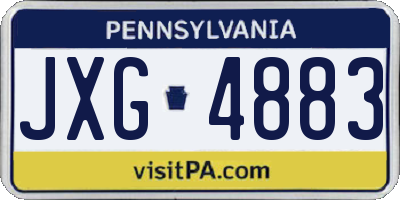 PA license plate JXG4883