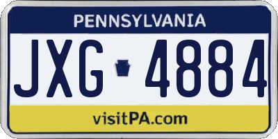 PA license plate JXG4884