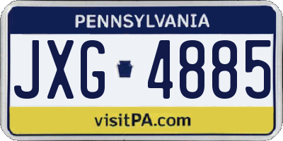 PA license plate JXG4885