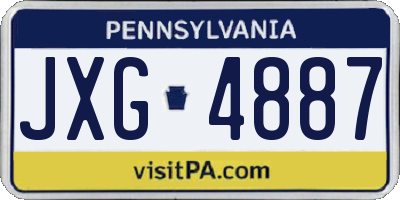 PA license plate JXG4887