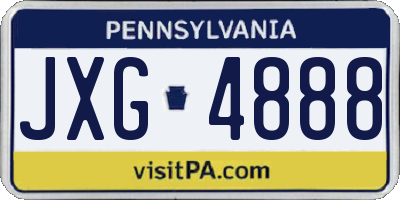 PA license plate JXG4888