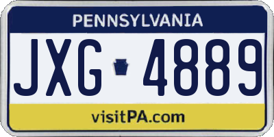 PA license plate JXG4889