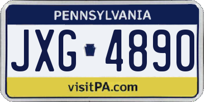 PA license plate JXG4890