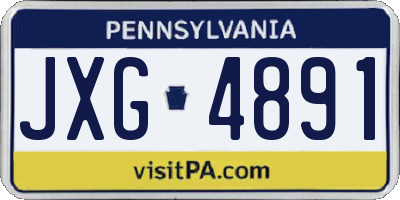 PA license plate JXG4891