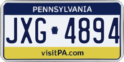 PA license plate JXG4894