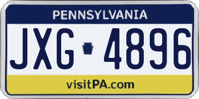 PA license plate JXG4896