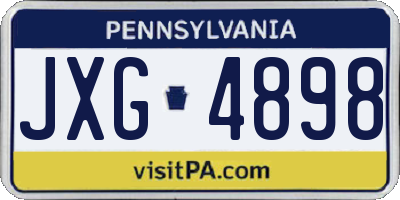 PA license plate JXG4898