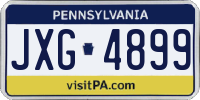 PA license plate JXG4899