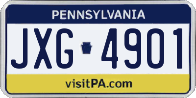 PA license plate JXG4901