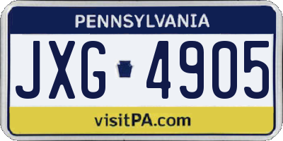 PA license plate JXG4905