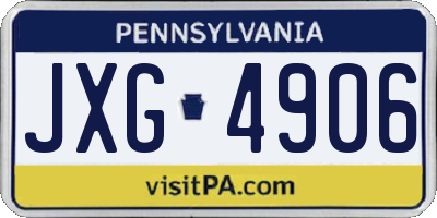 PA license plate JXG4906